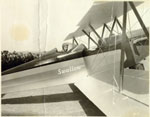 Link to Image Titled: Charles A. Lindbergh piloting a Swallow airplane in Wichita
